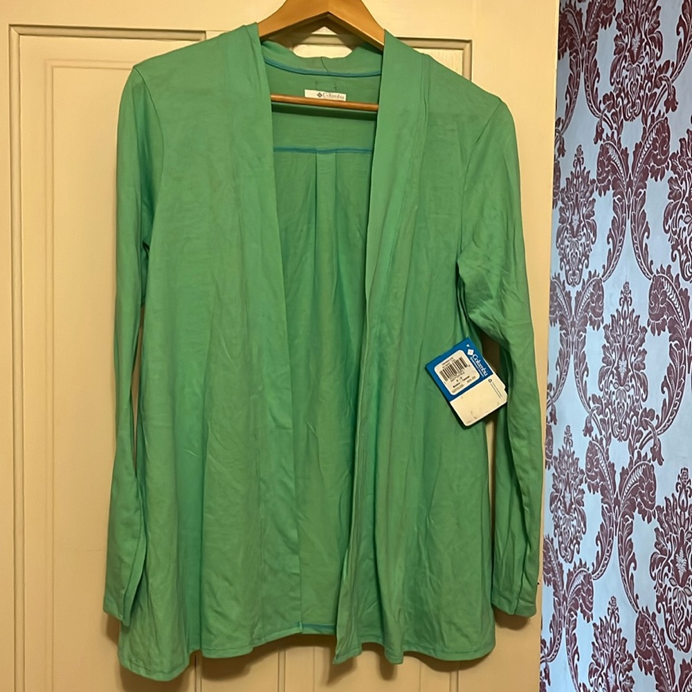Lime Green Women’s Columbia Long Sleeve Open Front Top